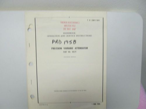 PRD ELECTRONICS 195B ATTENUATOR AIR FORCE HANDBOOK &amp; SET OF CALIBRATIION CURVES