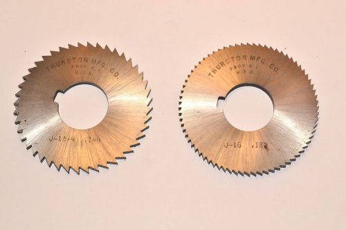 2 NOS THURSTON  HSS SCREW SLOTTING SAWS J16 &amp; J18-4 ( 2-3/4&#034; Dia x 1&#034; Hole )