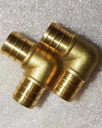 (2) 3/4&#034; PEX Elbows - Brass Crimp Fittings