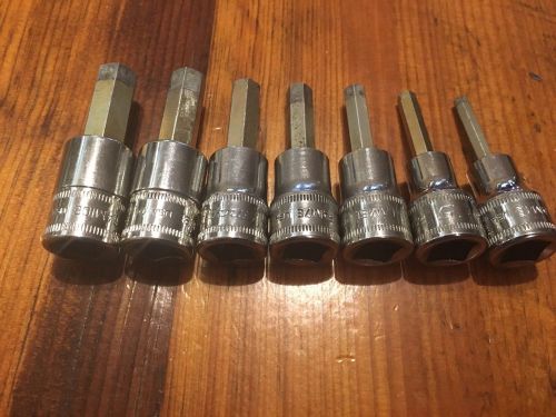 Snap on 3/8 dr metric hex socket set 10mm- 4 mm for sale