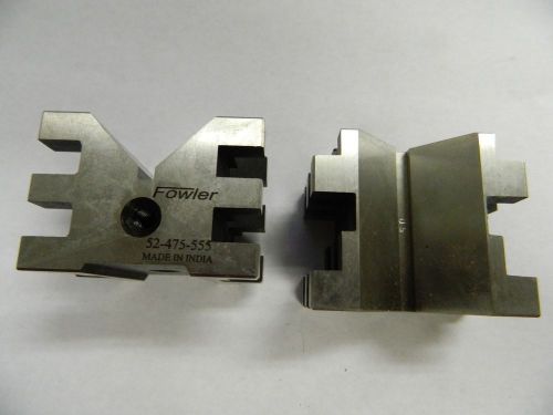 Fowler 52-475-555 Hard steel V-Block Set 2&#034; Clamp Cap 2&#034; H x 2.25&#034; L x 2&#034; W i