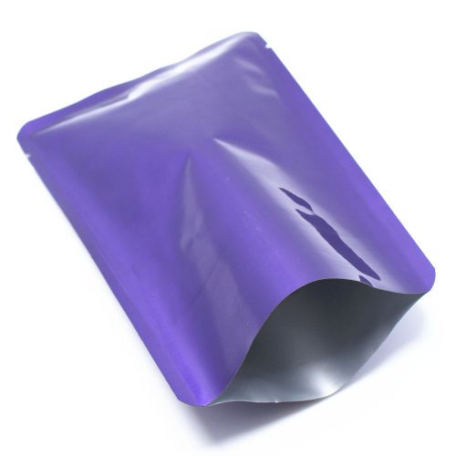 Purple pure aluminum foil heat seal bags vacuum pouch food grade packaging mylar for sale