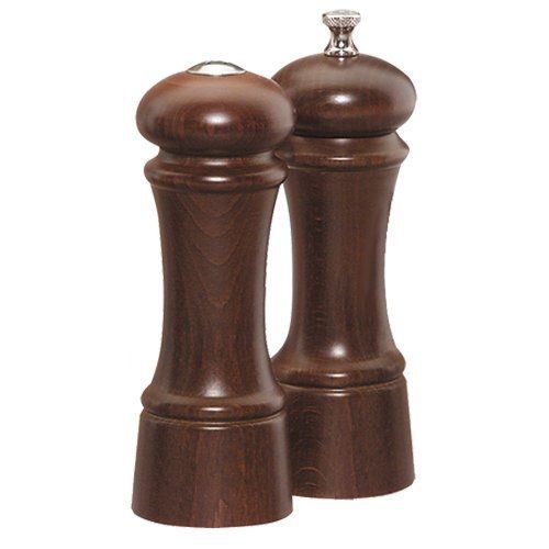 Chef Specialties Elegance Walnut Pepper Mill and Salt Shaker Set, 6-Inch