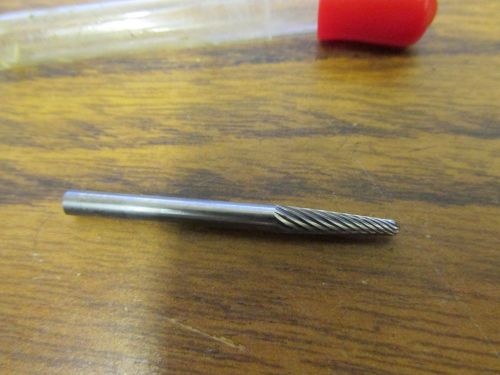 Carbide Burr (SL-42) 8° Cone Radius End - Single Cut - 1/8 x 1/8 x 1/2 x 1 1/2