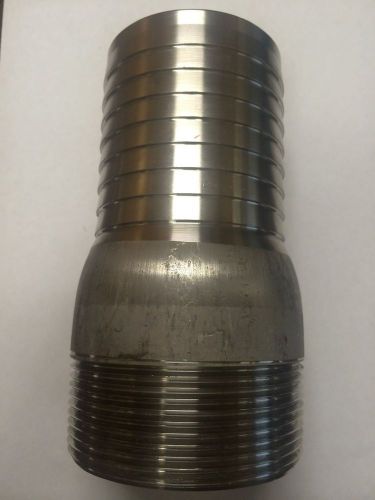 NEW 3&#034; MNPT X 3&#034; ID HOSE BARB 304 STAINLES STEEL KC NIPPLE