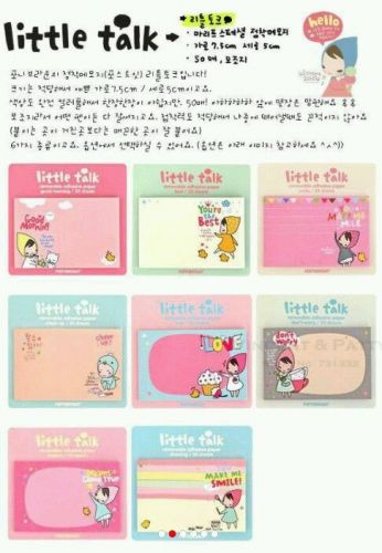 Little Talk cartoon Sticky Notes Memo Pad LOT OF TEN 10 ECLP FILOFAX KIKKI K