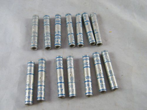 LOT OF 14 ~ NEW ~ BURNDY BUTT SPLICE #6 CONNECTOR ~ BLUE DIE ~ PART # YS6C-L