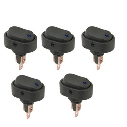 5x 30A 12V Bule LED ON-OFF Rocker Car Boat Switch Toggle Triangle Plug Switch