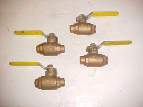 3/8&#034; BALL VALVES, 4 PCS,SWEAT/SOLDER FIT, INLINE, BRAND NEW, HONEYWELL, 500 WOG