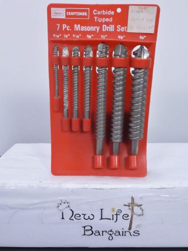 Vintage sears craftman 7 pc.craftsman carbide tipped masonry drill bit set for sale