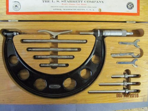 STARRETT MICROMETER CALIPER #244  Set A in OAK CASE