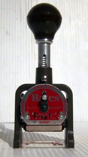 Bates Standard Multiple Movement Numbering Machine, 6 Wheels, Type Size E