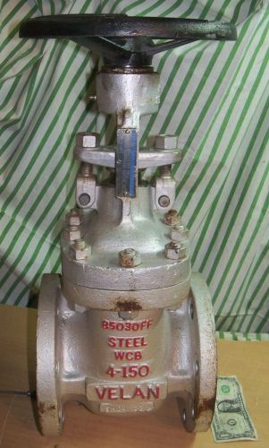 Velan HAND-WHEELED STEEL FLANGED 4&#034; GATE VALVE Used