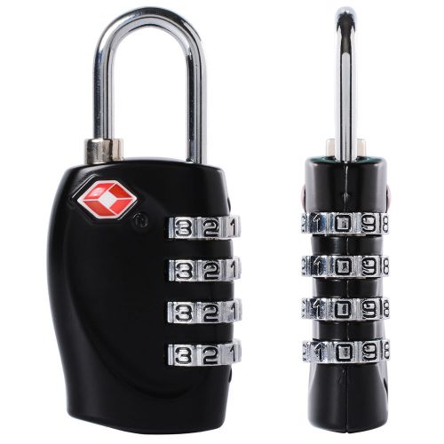 Combination Padlock Travel Lock - TSA Approved 4-Dial Luggage travel Locks HS164