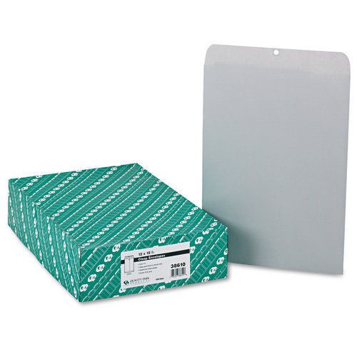 Quality Park QUA38610 Executive Gray Clasp Envelope, 12 x 15 1/2, 28lb,