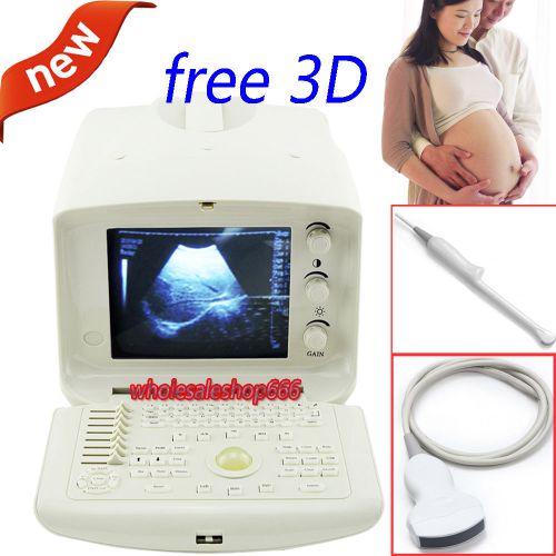 FDA FULL DIGITAL ULTRASOUND SCANNER +Convex Transvaginal PROBE free 3D 2 PORTS