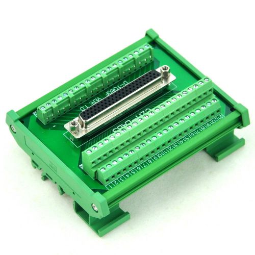 DIN Rail Mount D-SUB DB62HD Female Interface Module, Breakout Board, DSUB DB62.