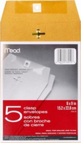Mead envelopes mead clasp 6&#039;&#039; x 9&#039;&#039; 5 count for sale