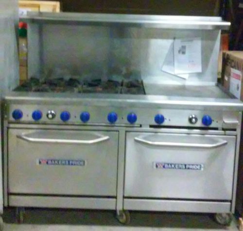 Used Restaurant Equipment - Baker Pride - Range, 60&#034;, 6 Burners, 24&#034; Griddle