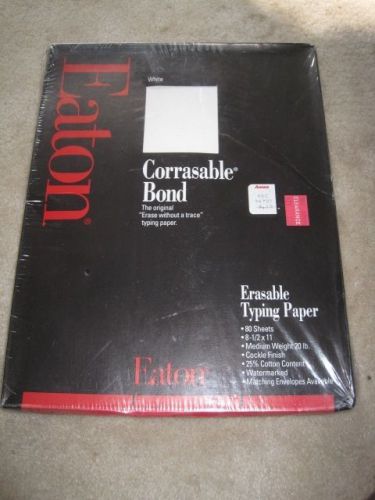 New Sealed Eaton Corrasable Bond Typewriter Paper 80 Sheets MEDIUM Weight 8.5x11