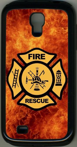 Fireman firefighter fire &amp; rescue flames samsung galaxy s4 s iv cover case new for sale