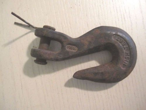 Vintage 3/8 hi-test usa cast steel chain hook w/ clevis tool farm for sale