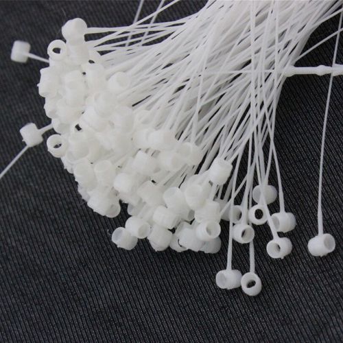 5&#034;  White Snap Lock Pin Security Loop Plastic Tag Fastener (1000 Pcs)