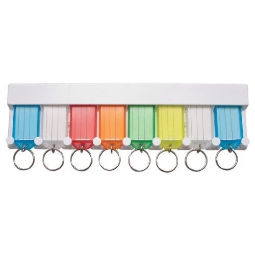 McGill Keytag Rack with 8 Tags/Rings, Mountable, Multicolored (MCG20008)