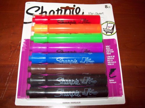 SHARPIE FLIP CHART MARKERS 8 CT NEW IN ORIGINAL PACKAGE ASSORTED COLORS BULLET