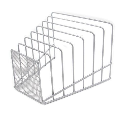 EasyPAG Vertical Wire File Holder 7 Slots Mail Sorter,Sliver