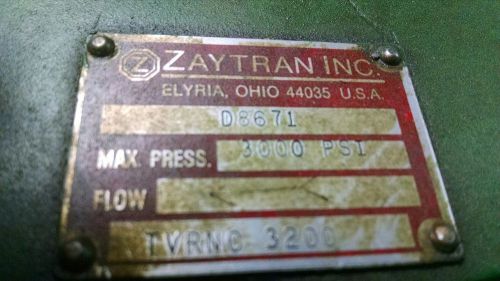 ZAYTRAN  TVRNC-3200 HI FOLW HYDRAULIC  VALVE