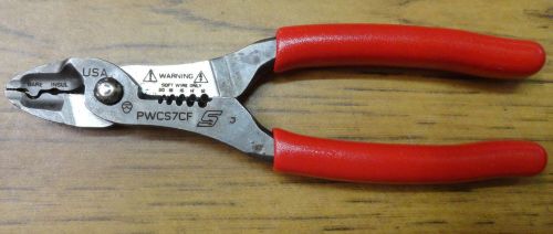 Snap-on red wire stripper / crimper / cutter 7&#034; pwcs7cf for sale