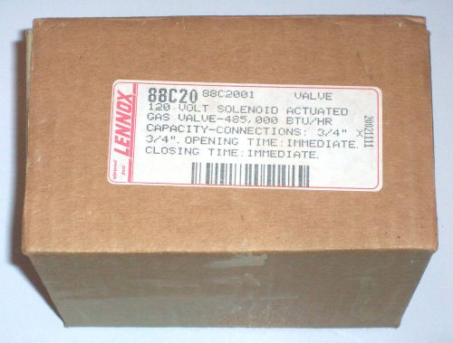 Lennox 88c20 solenoid actuated gas valve 120 volt 3/4&#034; x 3/4&#034; 88c2001 for sale