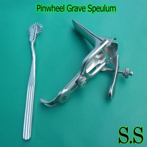 Graves Vaginal Speculum Lrage &amp; Pin wheel Gynecology Instruments