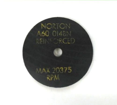 NORTON CUT-OFF WHEEL A60-014BN, REINFORCED, 3&#034; D, 1/4&#034; THICK, 3/8&#034; HOLE SIZE