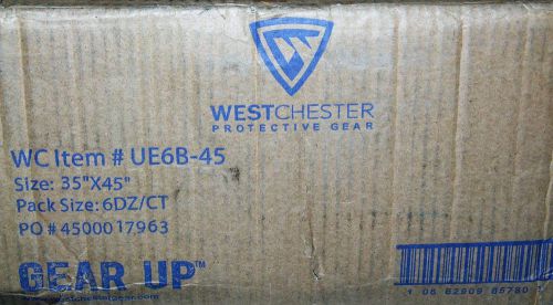 WEST CHESTER PROTECTIVE GEAR UE6B-45 Bib Apron,45&#034;L X 35&#034;W,Blue 6 mil, Case / 72