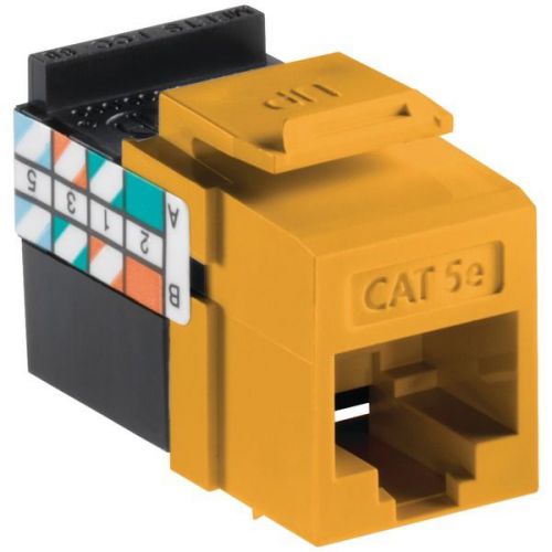 Leviton 5G108-RY5 QuickPort CAT-5E Jack - Yellow