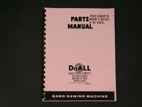 DoAll Band Saw Models 2013-1 &amp; 2013-10 Parts Manual *55