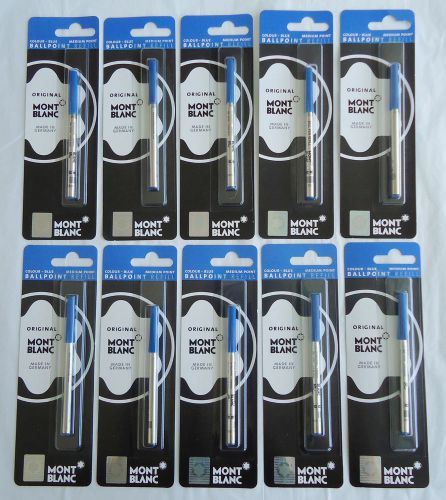 10x MONTBLANC Ballpoint Pen Refills BLUE Ink Medium Point BRAND NEW SEALED!