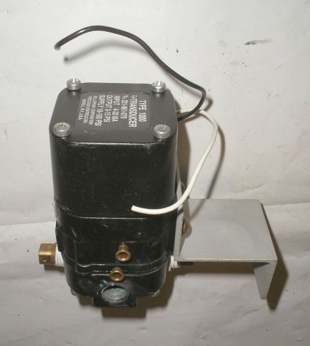 Bellofram 221-961-070 Type 1000 Transducer 3-15 PSI Output. Supply: 18-100 PSI