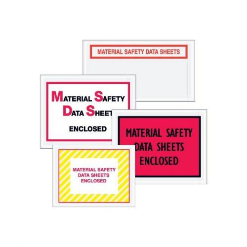 Material safety data sheets enclosed envelopes 4 1/2x6 red/yellow 1000/cs for sale