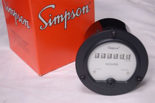 Simpson time totalizing meter 99,999.99 hours digital counter 115vac @ 60hz 55et for sale