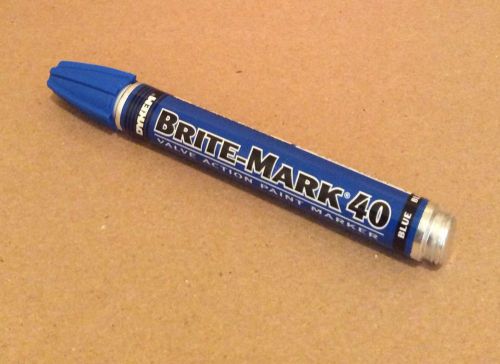 Dykem Brite Mark 40 Paint Marker Blue Valve Action Permanent New Unprimed