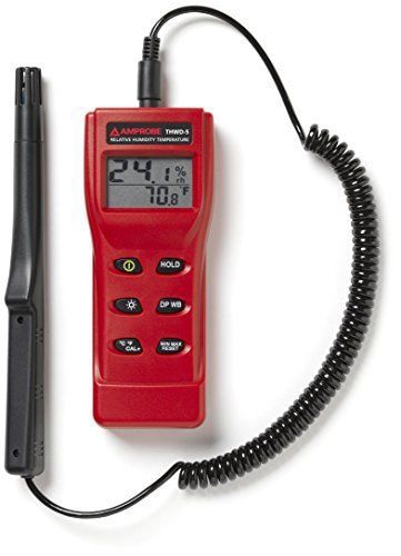 Amprobe THWD-5 Temperature and Relative Humidity Meter with Wet Bulb and Dew