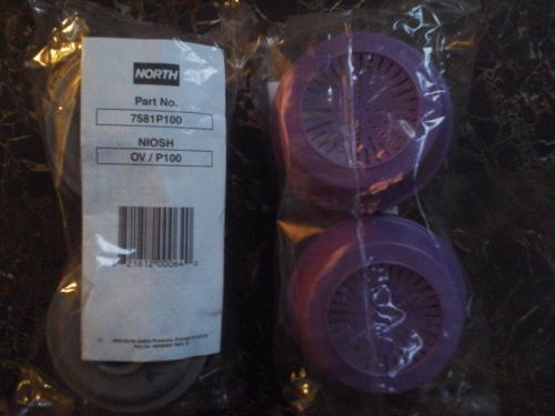 NORTH BY HONEYWELL 7581P100 Respirator Cartridge / Filter ORGANIC VAPOR /3/set