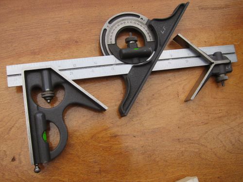 4 Pcs BROWN &amp; SHARPE COMBINATION SETS : BEVEL PROTRACTOR .