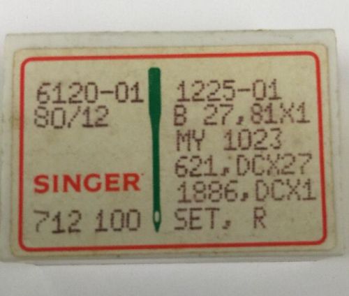 100 Singer Sewing Machine Needles B27 81x1 6120-07 Size 80/12