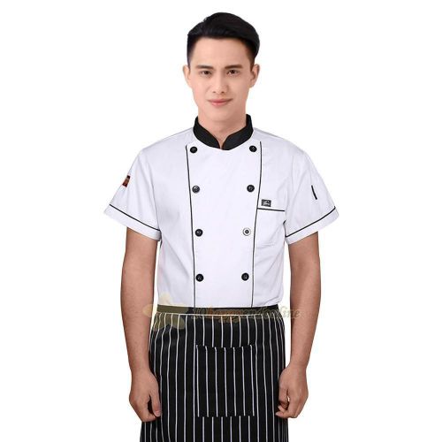 Unisex kitchen cooker working uniform chef waiter waitress coat jacke hy#u for sale