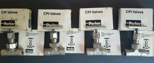 Lot of 4 parker new union bonnet valve 1/2 in fnpt 8f-u12lr-g-ss nib for sale