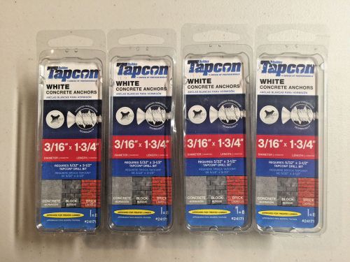 Lot of 4 (4 Pack) 3/16x1-3/4 Conc Anchor,No 24171,  Itw Brands, 4PK NEW